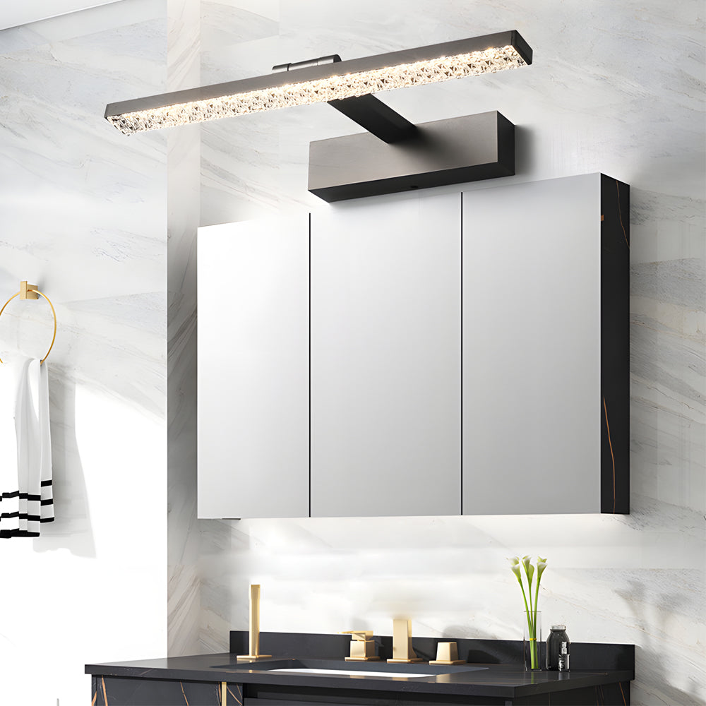 160° Adjustable LED Bathroom Vanity Fixture with Crystal-Inspired Acrylic Shade, Dimmable, Bathroom Vanity Light, detail 2