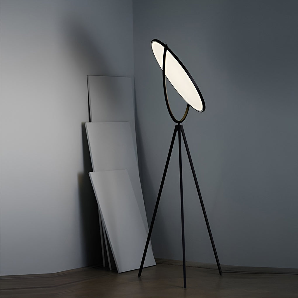 Black Metal and Rotating LED Tripod Floor Light, Floor Lamp, detail 4