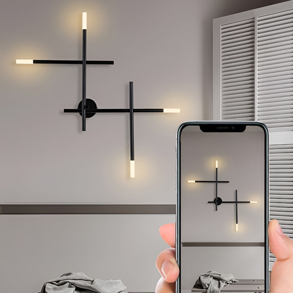 Creative Geometric Strip LED Contemporary Wall Light, Bedroom Wall Sconce, detail 8