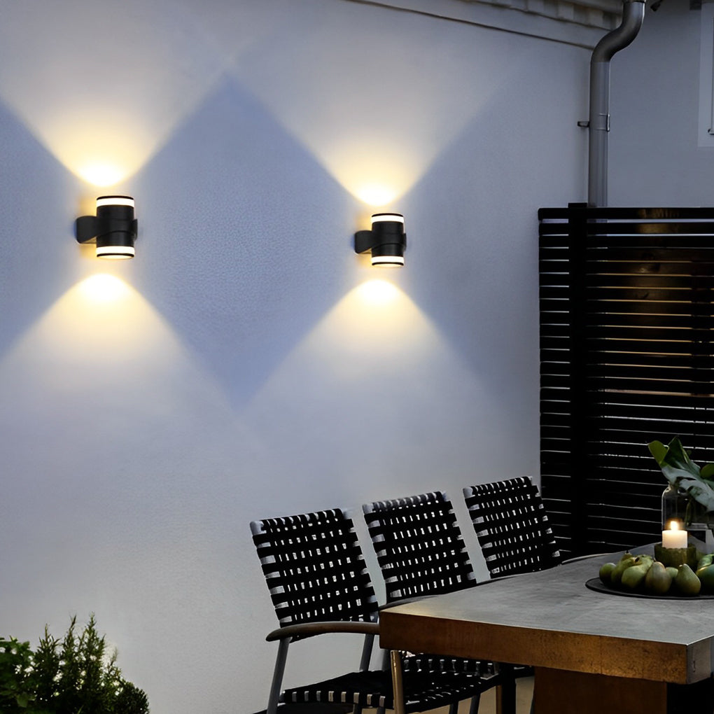 Circular Up and Dawn Light LED Waterproof Black Exterior Wall Washer Lights, Outdoor Wall Light, detail 5