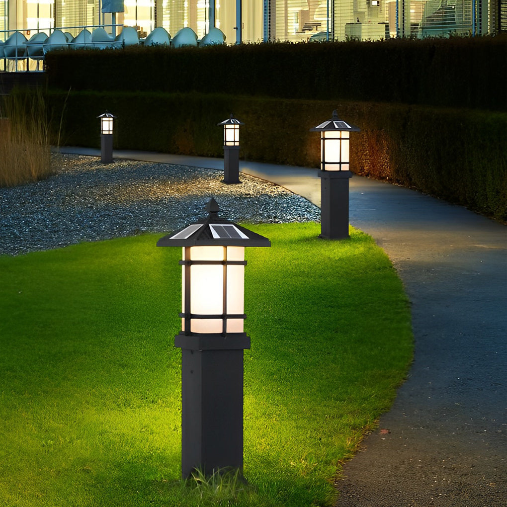 Waterproof LED Intelligent Black Contemporary Solar Lawn Lamp Exterior Lights, Outdoor Wall Light, detail 6