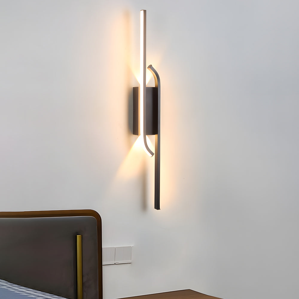 Clean-Lined Long Strip Aluminum LED Black Nordic Wall Fixtures Indoor, Hardwired Wall Sconce, detail 5