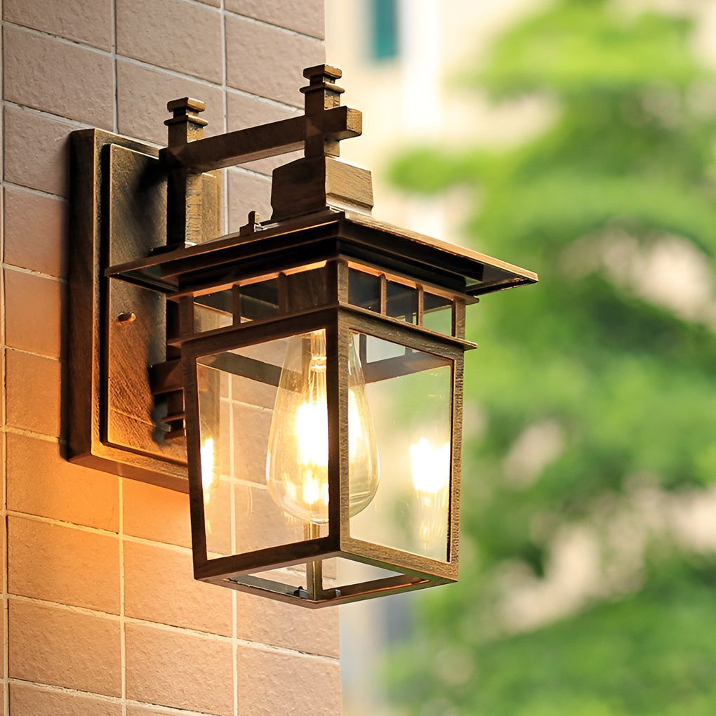 Glass LED Waterproof Retro Exterior Wall Light Wall Light Lighting without Bulb, Outdoor Wall Light, detail 2