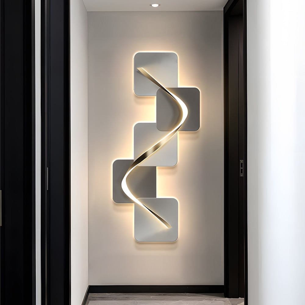 Crystal Geometric LED Wall Art Light USB Decorative Wall Painting, Plug-In Wall Sconce, detail 3