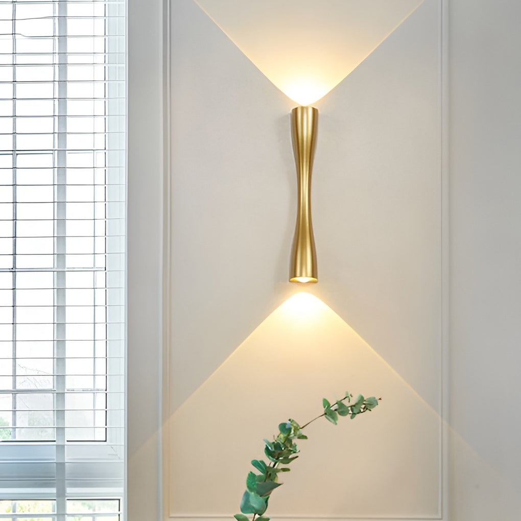 Electroplated Metal LED Up and Down Lights Contemporary Wall Light, Hardwired Wall Sconce, detail 5