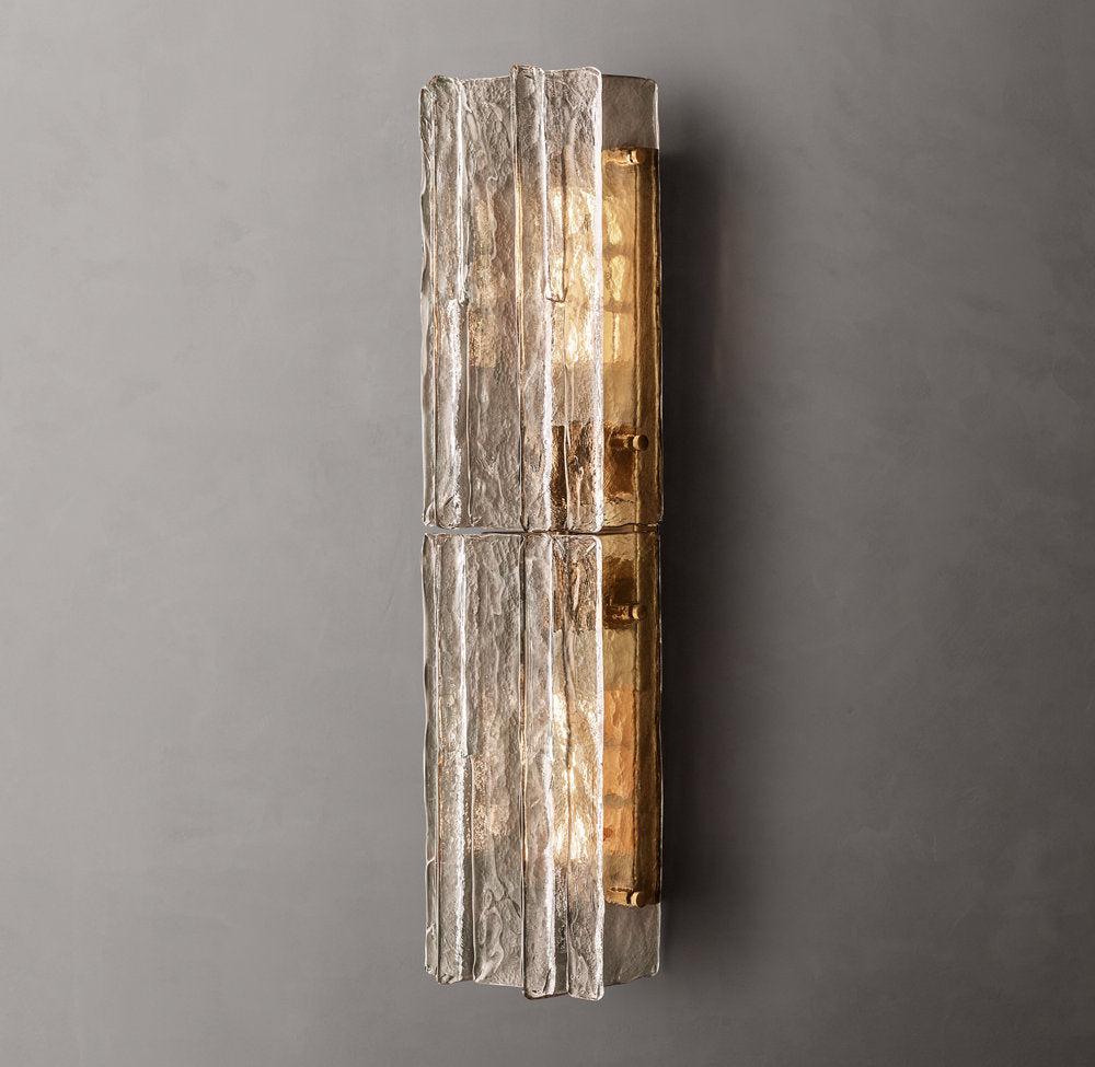 Lattice Smoke Glass Wall Light 30", Bedroom Wall Sconce, 4"W x 25"H