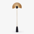 Gilded Fan Floor Light, Floor Lamp, Metal, Dia 50cm x H 156cm
