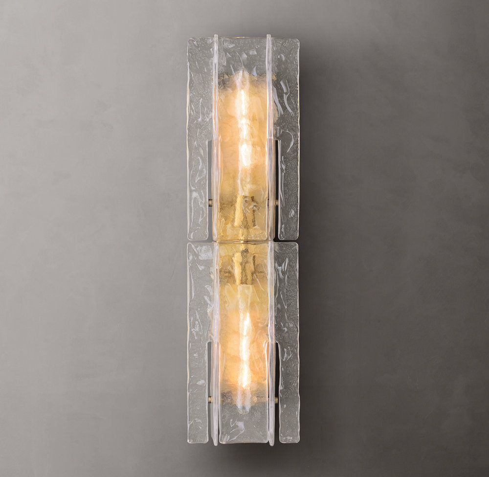 Lattice Clear Glass Wall Light 30", Bathroom Wall Sconce, detail 4