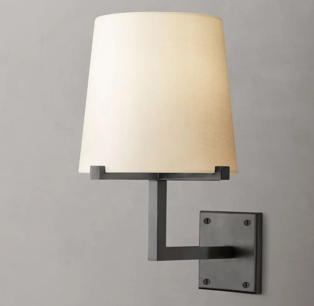 Pauillac Fabric Shade Grand Wall Light, Bedroom Wall Sconce, detail 3