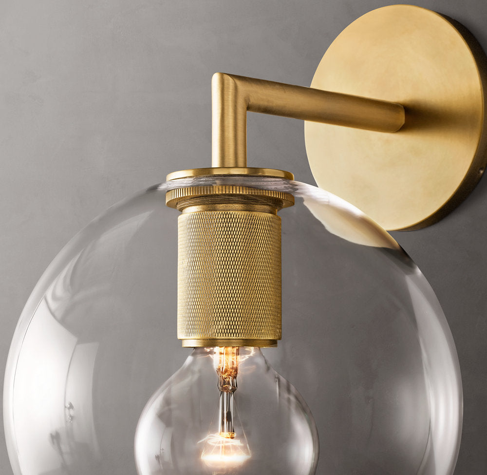 Utilitaire Globe Shade Wall Light, Bathroom Wall Sconce, detail 5