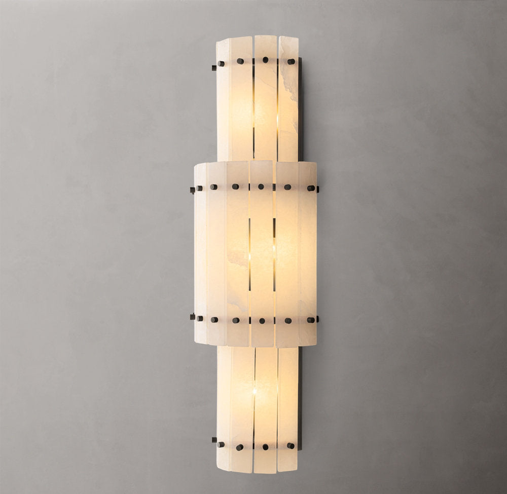 San Marco Alabaster Grand Circular Sconce, Bedroom Wall Sconce, detail 9