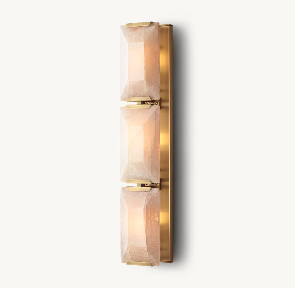 Harlow Calcite Triple Wall Light, Bedroom Wall Sconce, detail 7