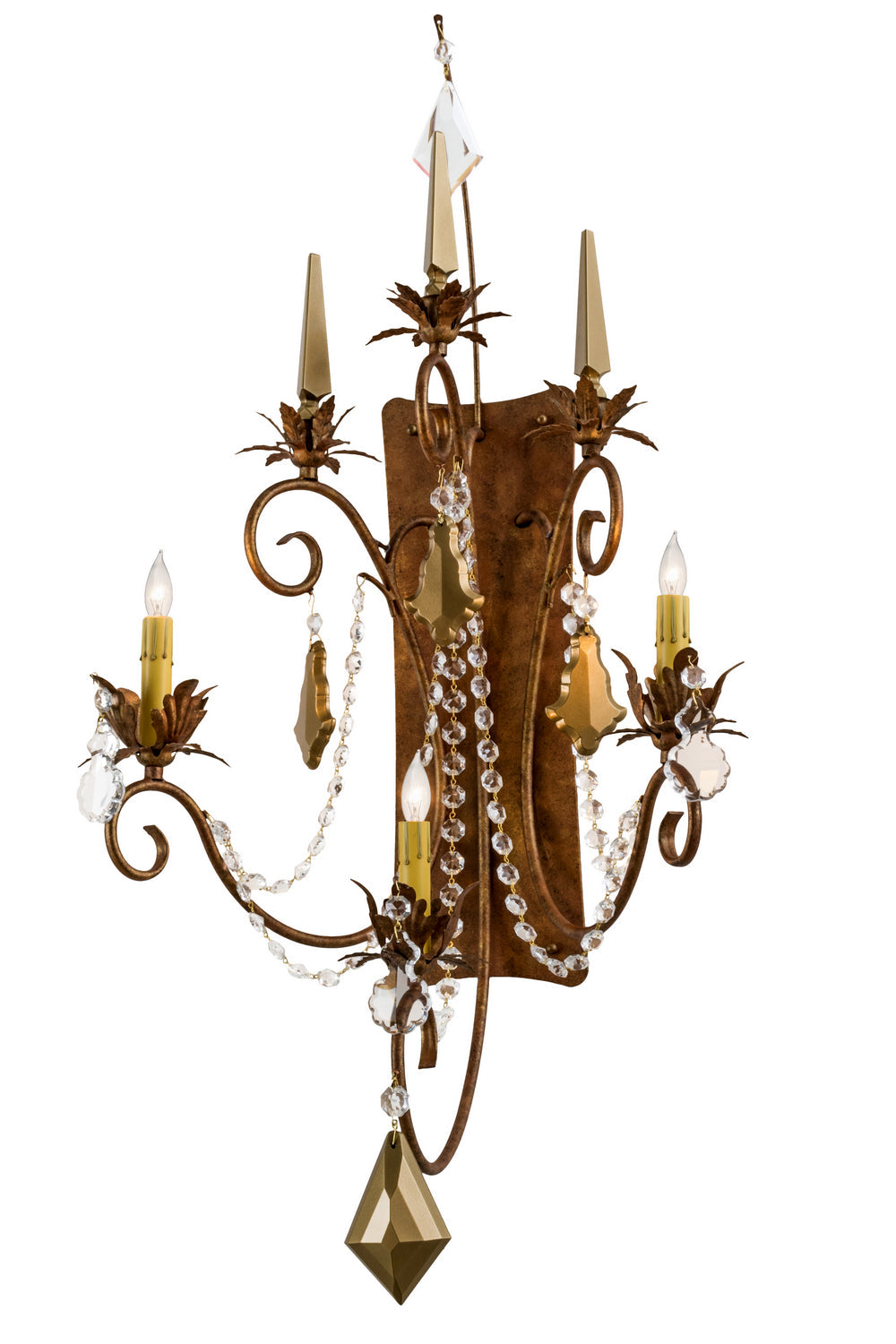 Minuet 3-Light 39.50" Autumn Leaf Wall Sconce front view