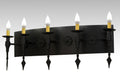 Warwick 5-Light 12.00" Black Textured Wall Sconce front view