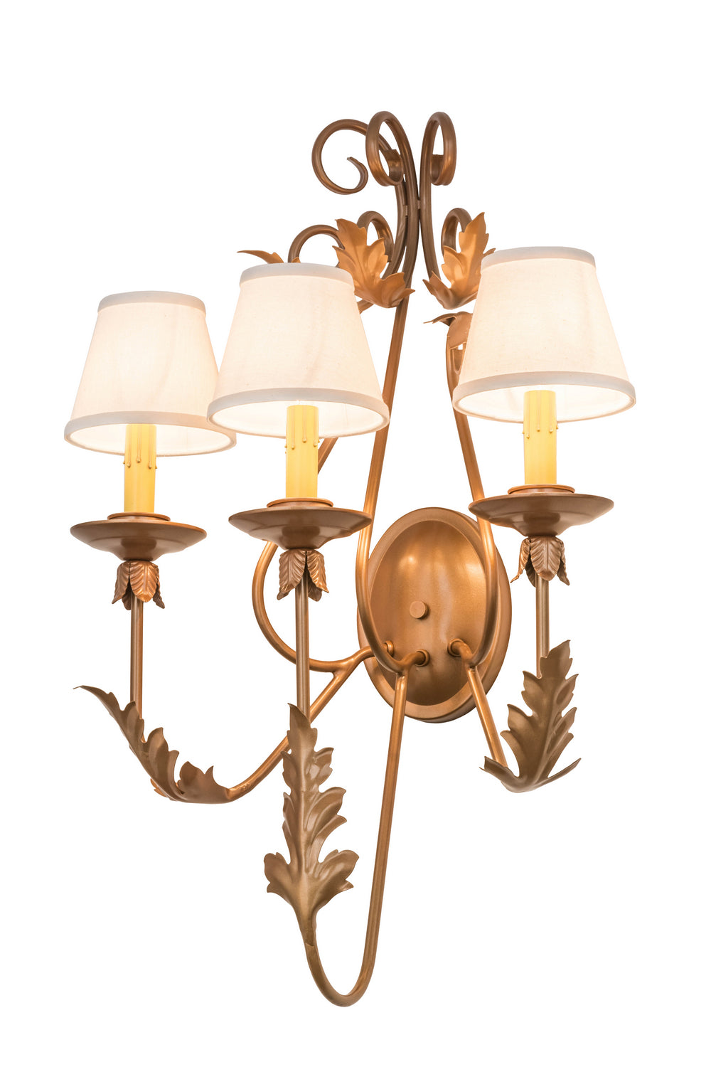 French Elegance 3-Light 28.00" Bronze Wall Sconce front view