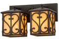 2-Light 9.00" Wrought Iron Wall Sconce front view