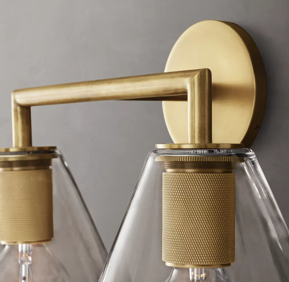 Utilitaire Funnel Shade Double Wall Light, Bathroom Wall Sconce, detail 5