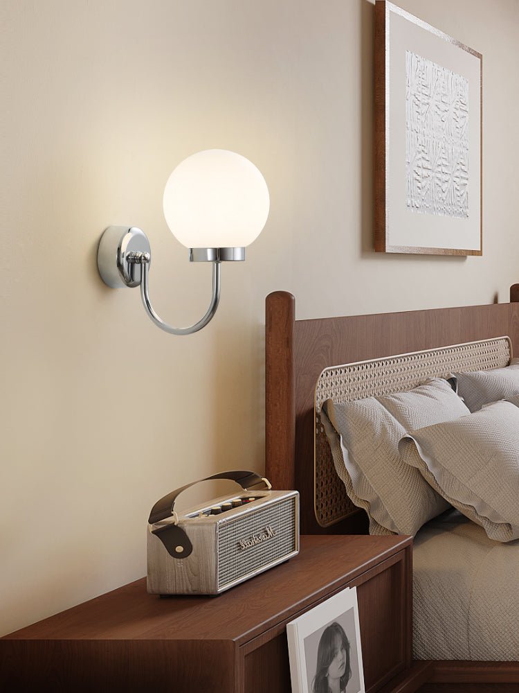 Clara Chrome Wall Light, Hardwired Wall Sconce, detail 7