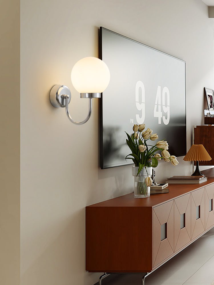 Clara Chrome Wall Light, Hardwired Wall Sconce, detail 8