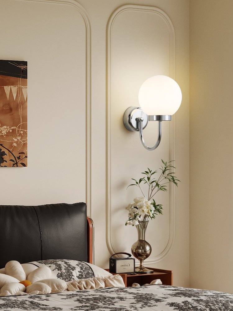 Clara Chrome Wall Light, Hardwired Wall Sconce, detail 9