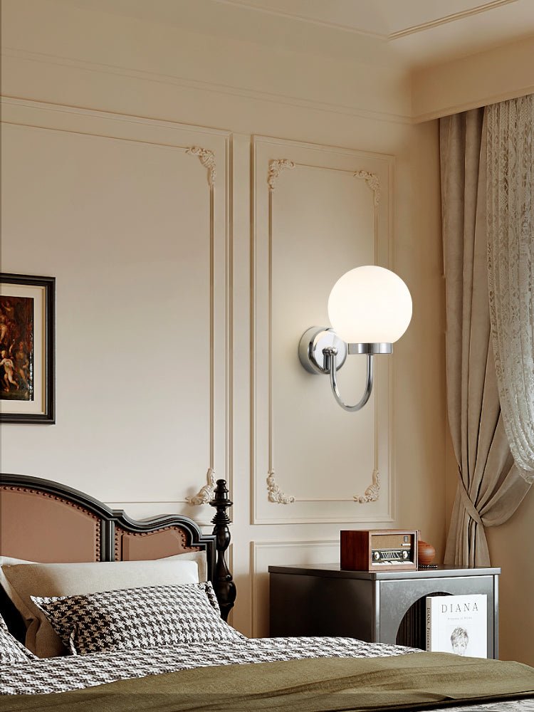 Clara Chrome Wall Light, Hardwired Wall Sconce, detail 6