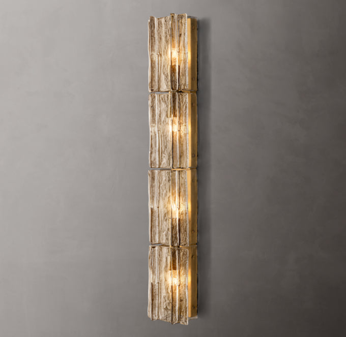 Lattice Smoke Glass Grand Wall Light, Bedroom Wall Sconce, detail 2