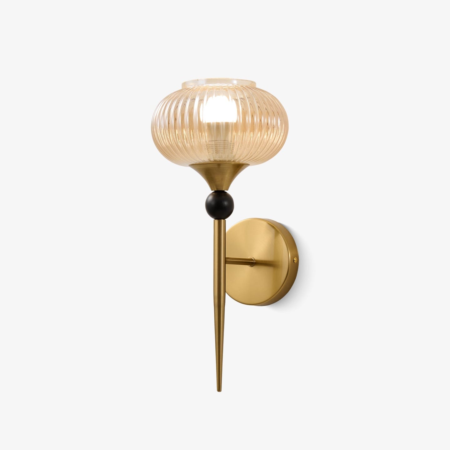 Isabelle Ribbed Wall Light, Hardwired Wall Sconce, Metal, L 19cm x W 18cm x H 40cm