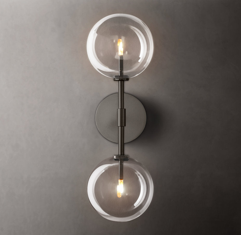 Glass Globe Linear Wall Light, Bathroom Wall Sconce, detail 10