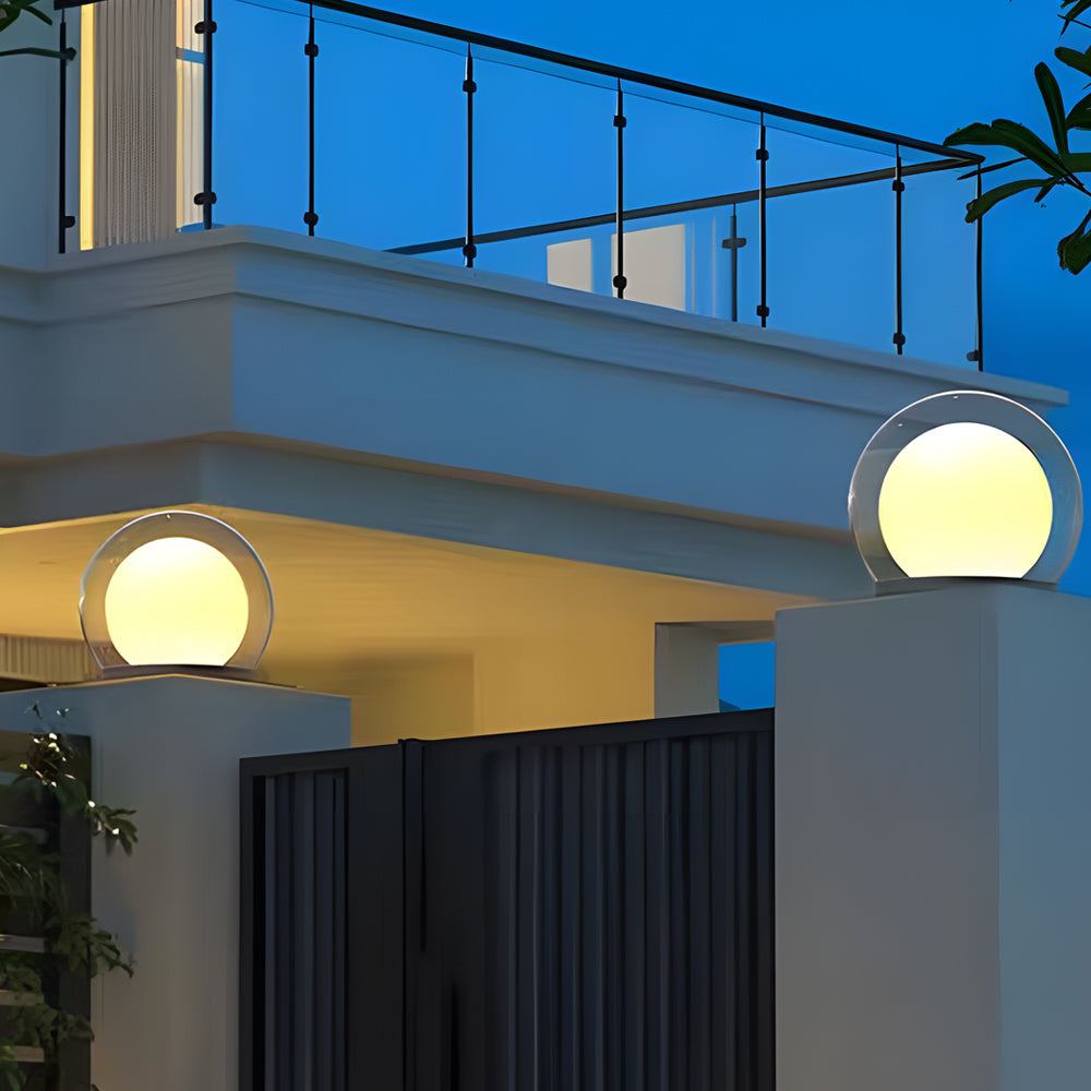 Solar Bubble Lunar Post Light Waterproof Globe Exterior Lantern Gate Light Exterior Lamp Landscape Light, Outdoor Wall Light, detail 5