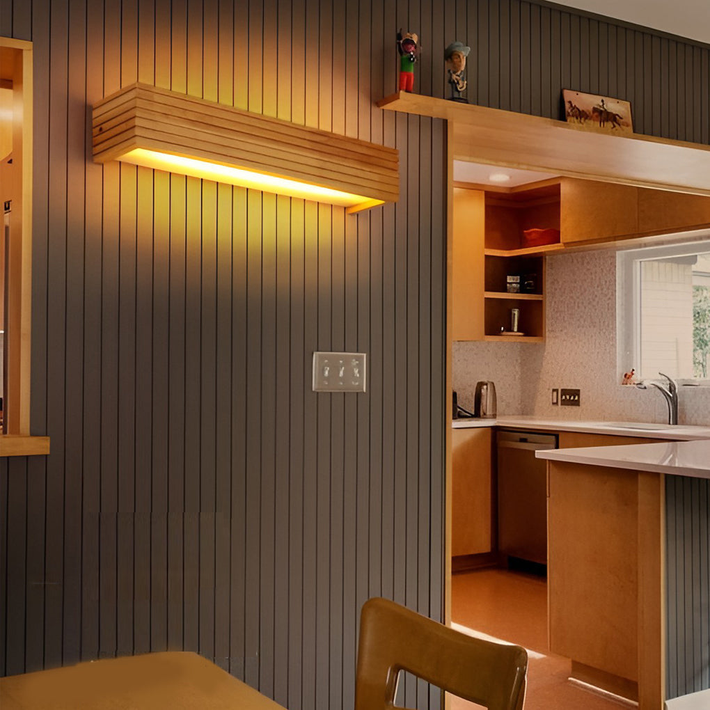 Wood Box Waterproof LED Nordic Wall Light Lighting Mirror Light, Bathroom Vanity Light, detail 4