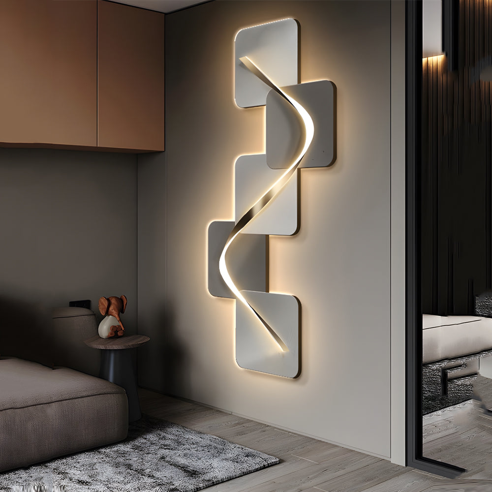 Crystal Geometric LED Wall Art Light USB Decorative Wall Painting, Plug-In Wall Sconce, detail 4