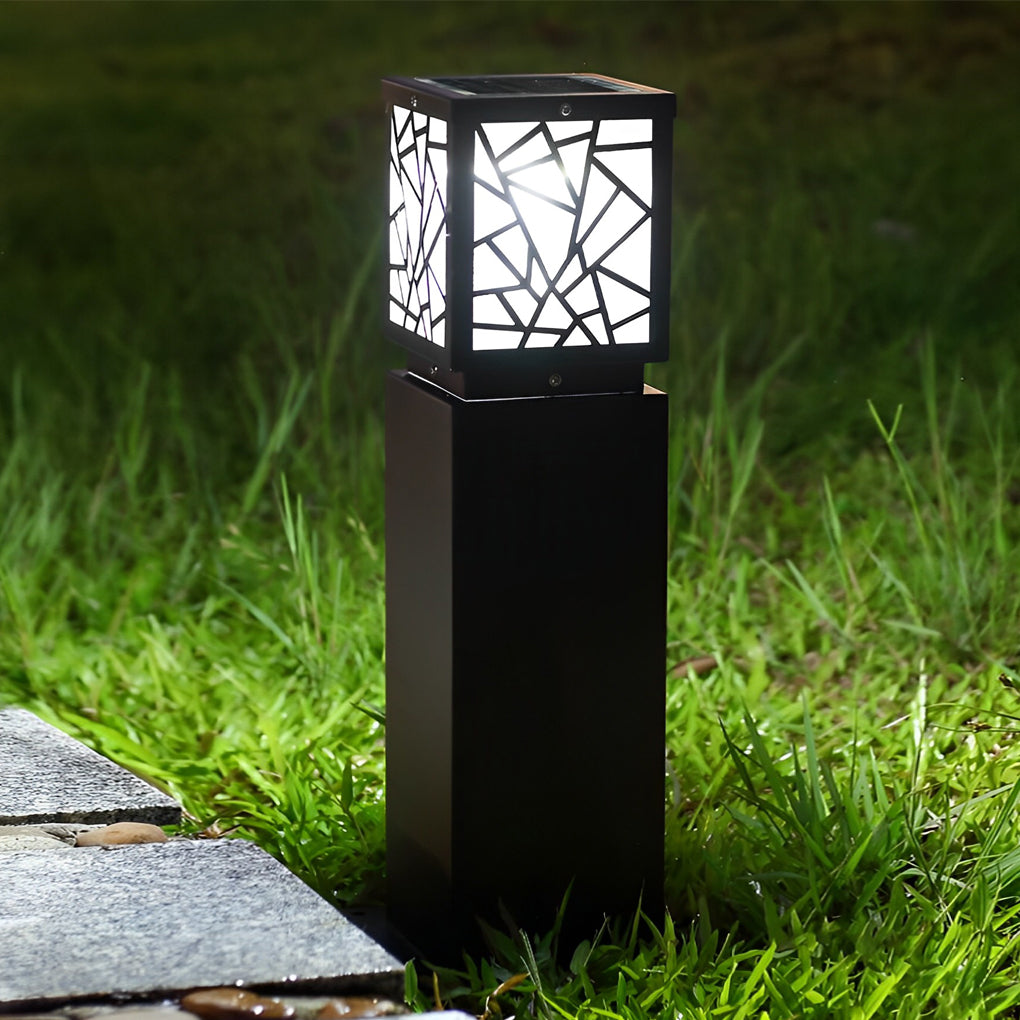 Retro LED Waterproof Black Contemporary Solar Path Lights Exterior Lawn Light, Outdoor Wall Light, detail 2