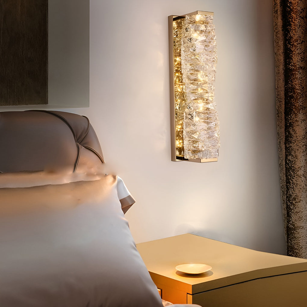 Creative Crystal Three Step Dimming Light LED Contemporary Wall Light, Bedroom Wall Sconce, detail 4