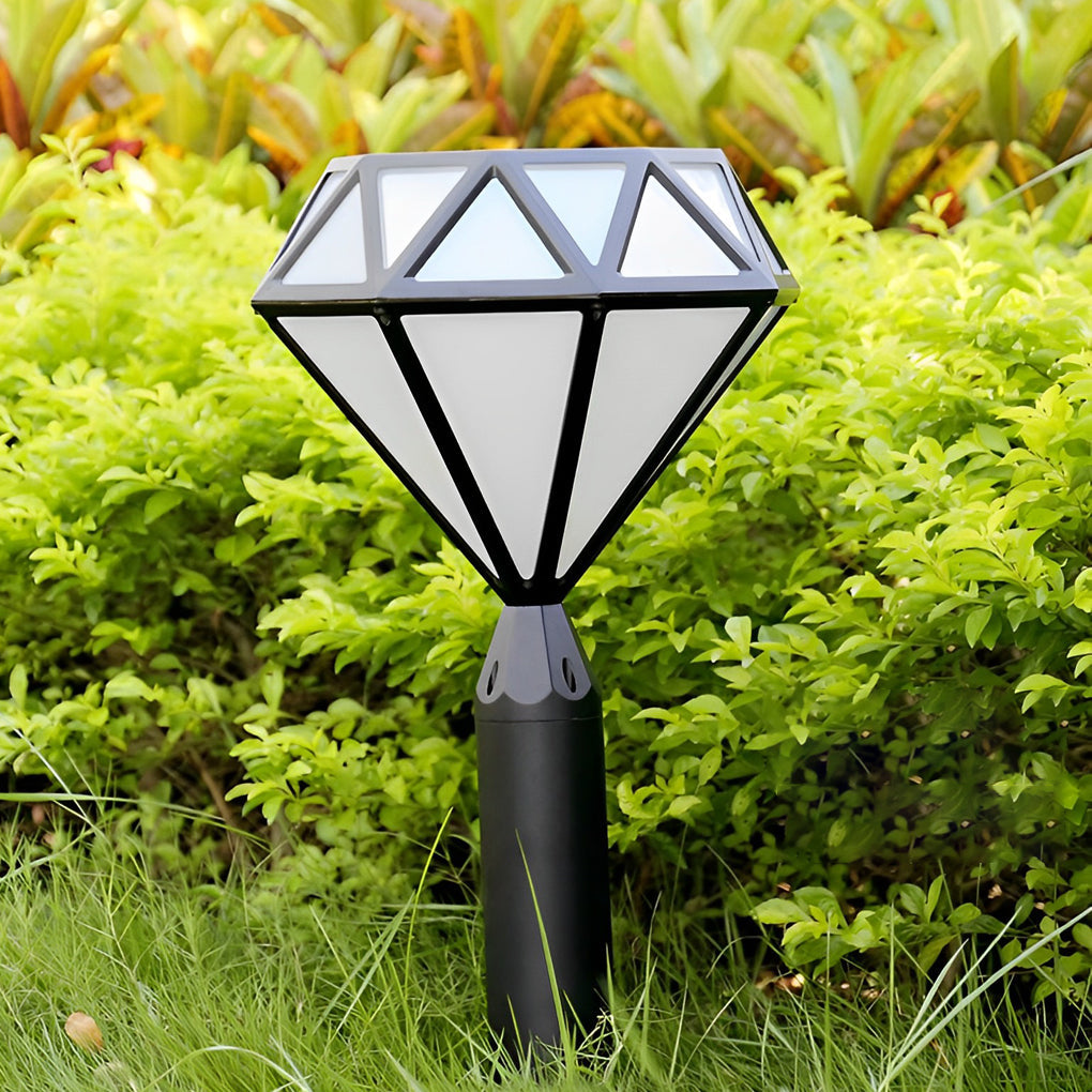 Geometric Waterproof LED Intelligent Stable Black Contemporary Lawn Lamp, Outdoor Wall Light, detail 4