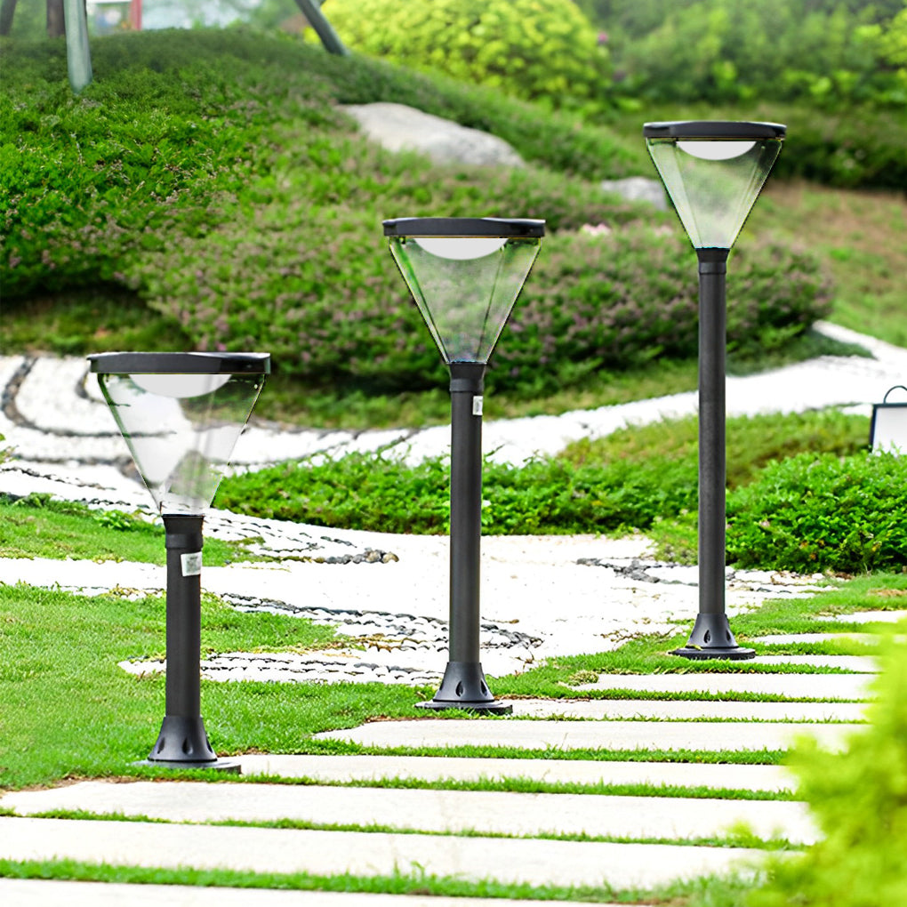 Waterproof Intelligent Light Control Led Black Contemporary Solar Lawn Lamp, Outdoor Wall Light, detail 7
