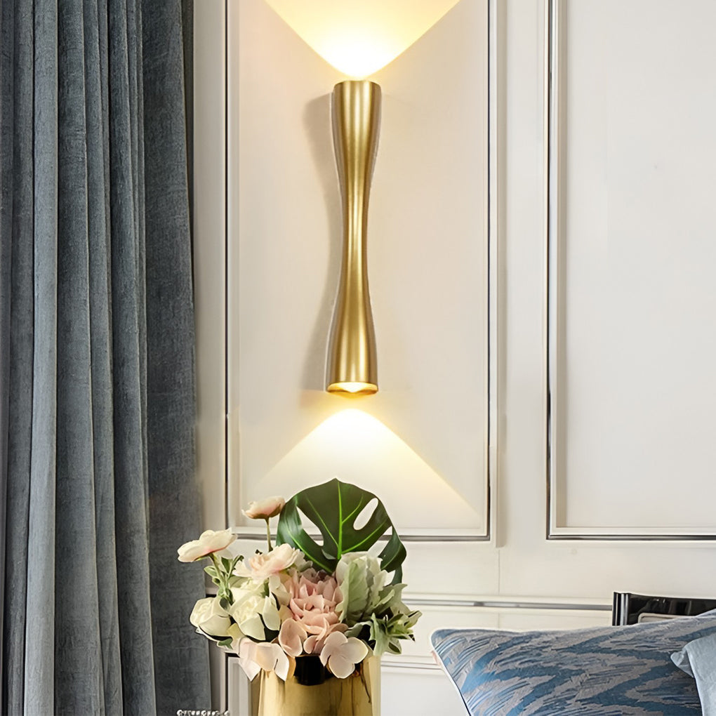 Electroplated Metal LED Up and Down Lights Contemporary Wall Light, Hardwired Wall Sconce, detail 4