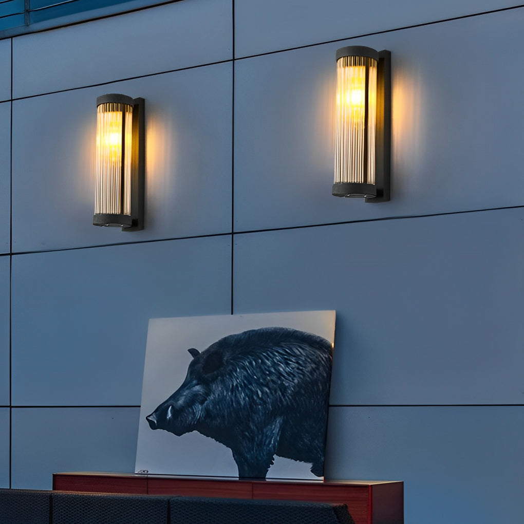 Creative Glass Waterproof LED Black Contemporary Solar Wall Light Exterior Lights, Hardwired Wall Sconce, detail 6