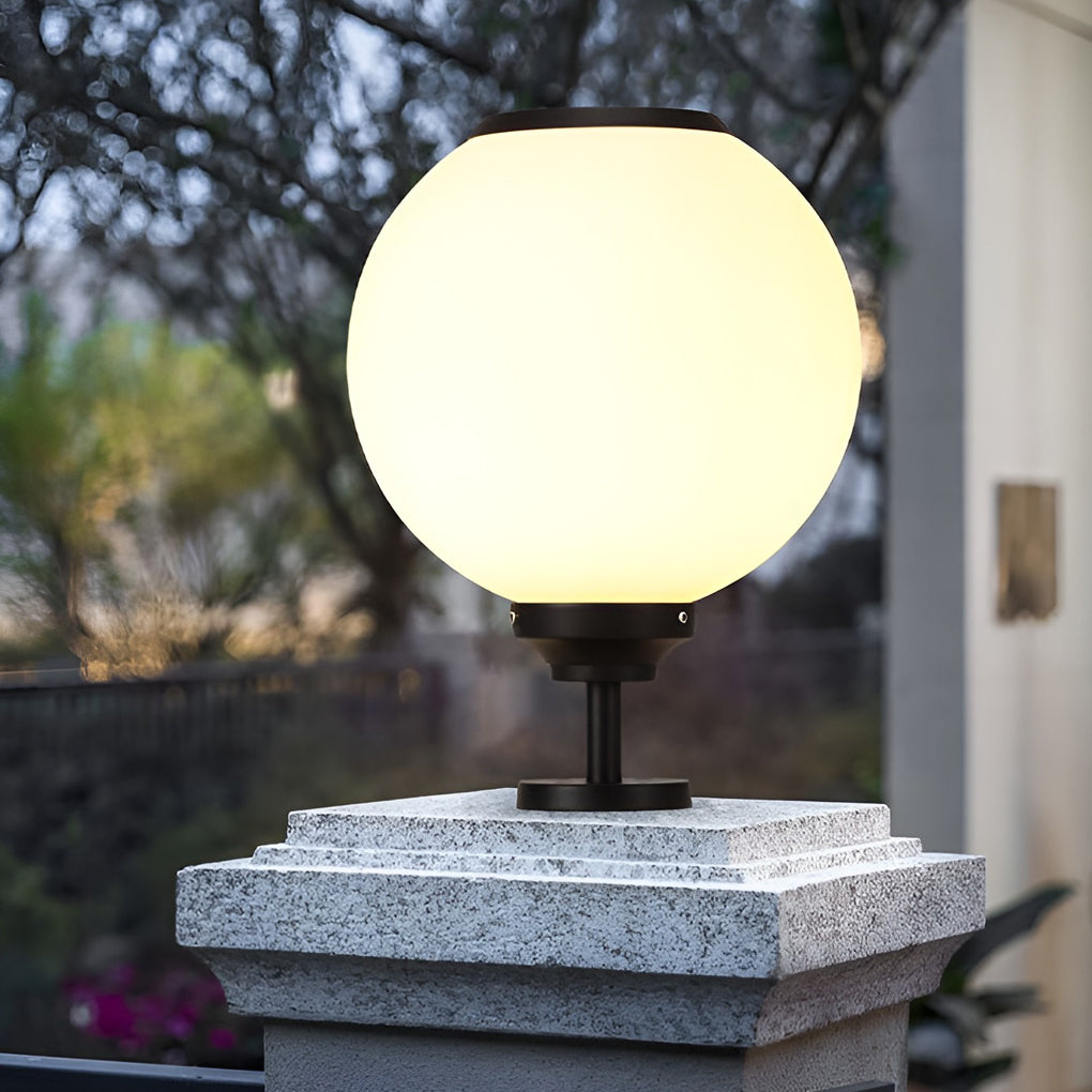 Glass Ball Waterproof Three Step Dimming LED Solar Post Caps Lights Pillar Light, Outdoor Wall Light, detail 6