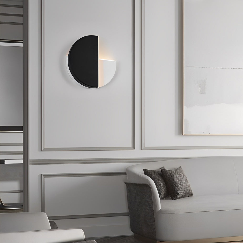 Creative Circular 350° Rotatable LED Black Nordic Wall Fixtures Lighting, Bedroom Wall Sconce, detail 5