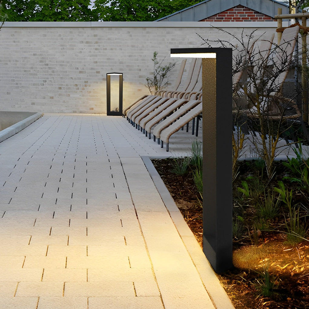 Geometric Design Waterproof LED Black Contemporary Exterior Pathway Lights, Outdoor Wall Light, detail 8