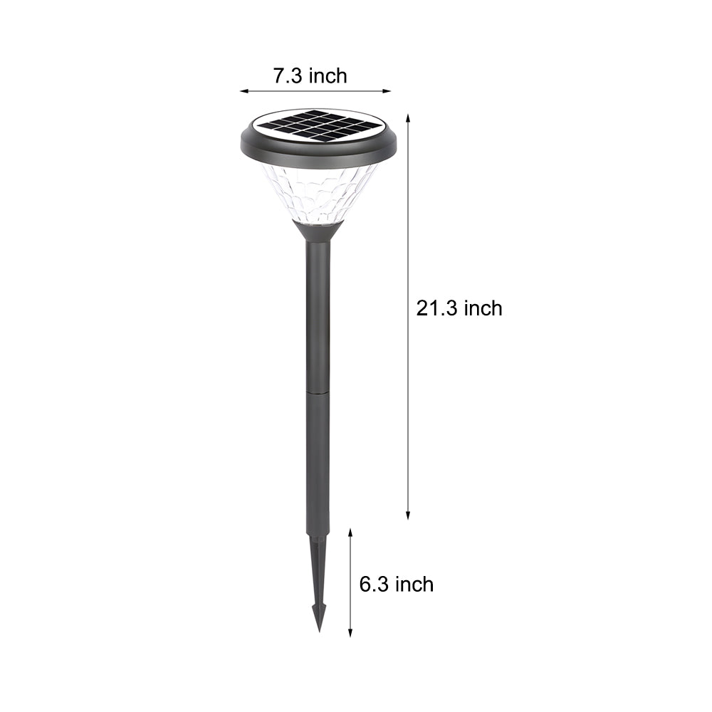 Crystal Black 27.6-Inch H Solar LED Path Lights with Stake, Outdoor Wall Light, detail 6
