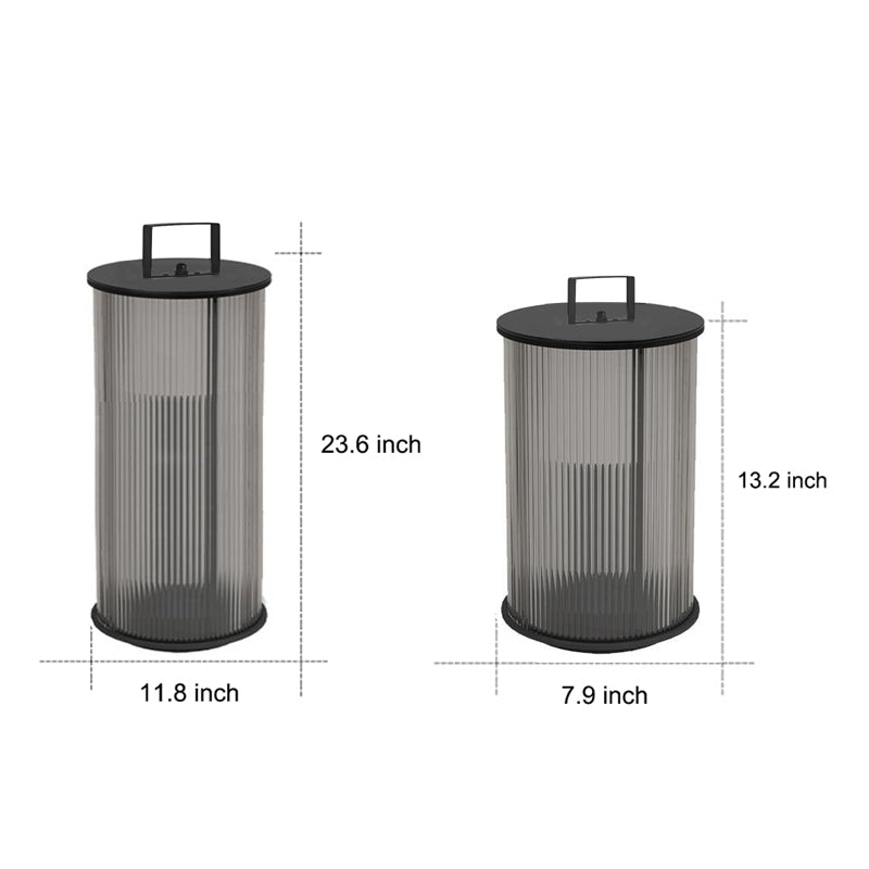 Striped Glass Cylindrical Waterproof Portable Solar Exterior Lanterns, Outdoor Wall Light, detail 6