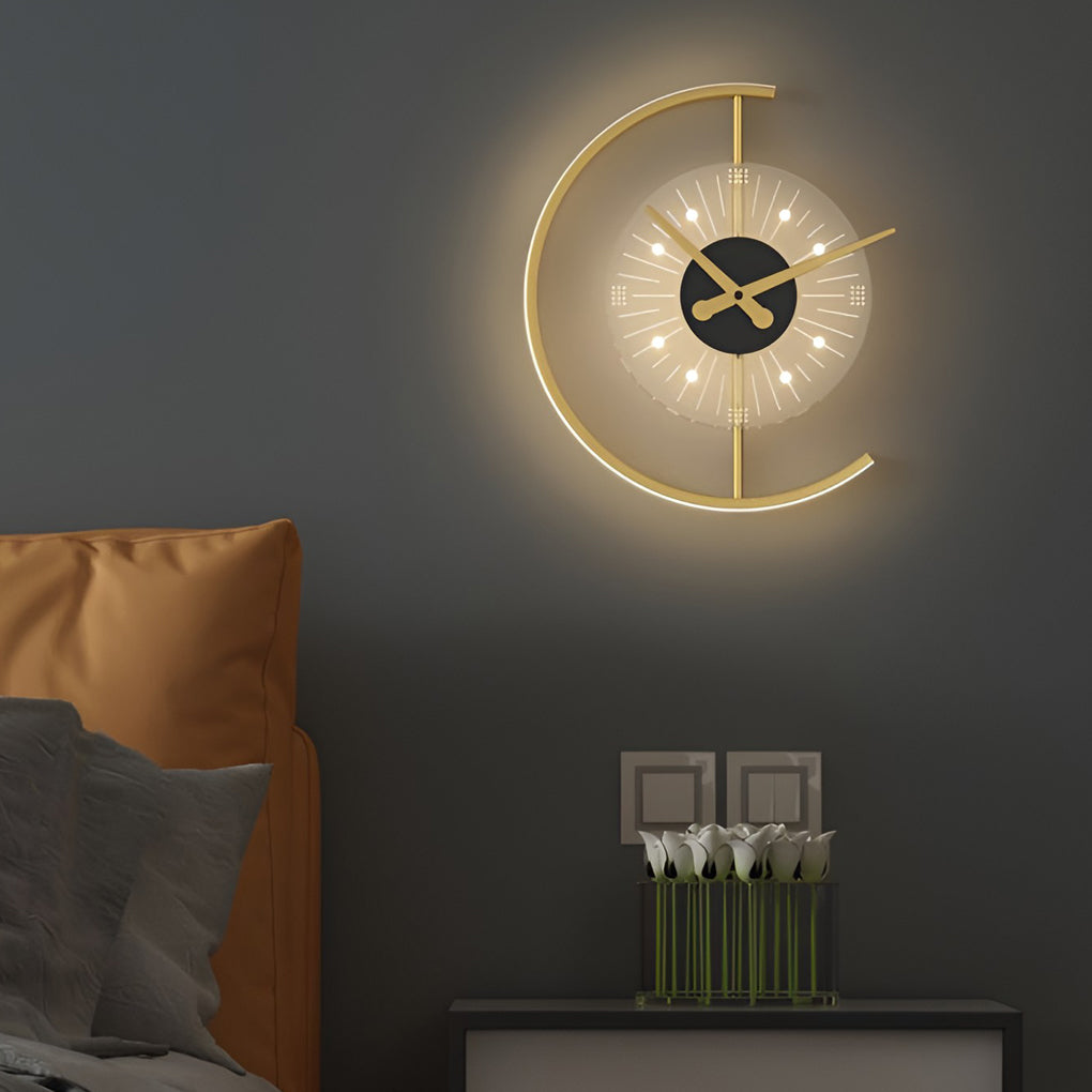 Creative Mute Clock Shaped LED Nordic Wall Light, Bedroom Wall Sconce, detail 4