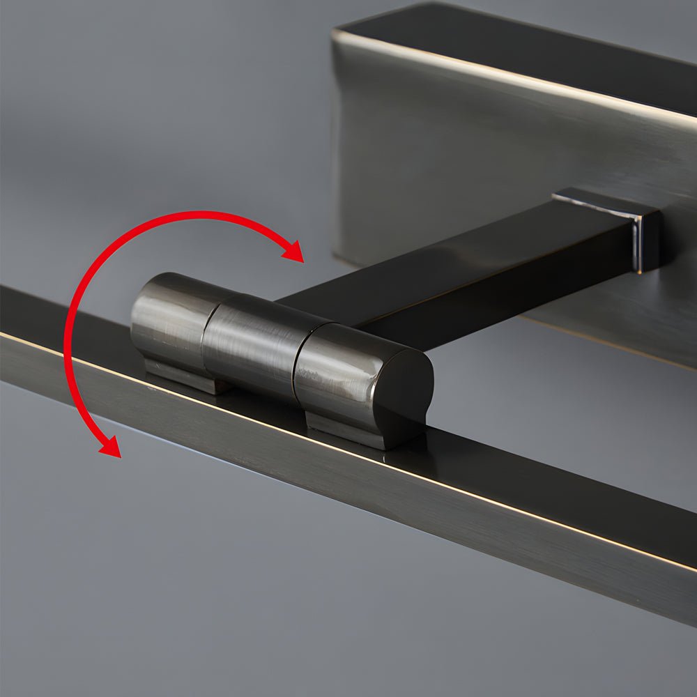 Contemporary Copper Adjustable LED Bathroom Vanity Fixture with Rotatable Rod and Linear Acrylic Shade, Bathroom Vanity Light, detail 5
