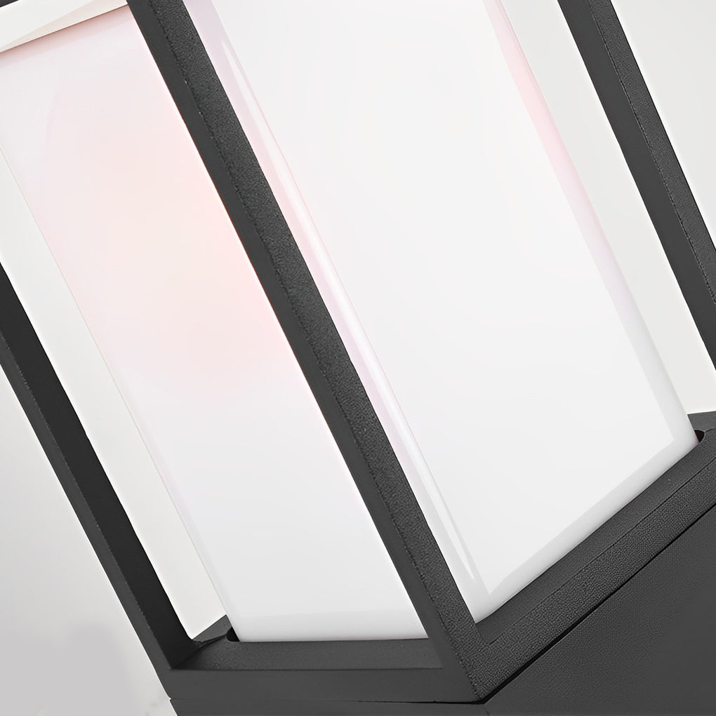 31.49 In. H Aluminum Black Bollard Lights Square Exterior Path Lights, Outdoor Wall Light, detail 5