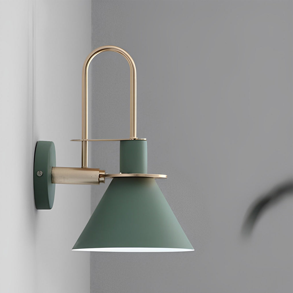 Clean-Lined Horn Shape Iron Creative Contemporary Wall Light, Bedroom Wall Sconce, detail 3