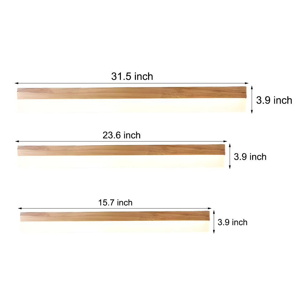 Natural Wooden LED Bathroom Vanity Fixture with Plastic Shade Mirror Lighting Fixture, Bathroom Vanity Light, detail 6