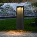 Waterproof LED Gray Contemporary Exterior Path Lights Solar Fence Post Lights, Outdoor Wall Light, Stainless Steel, 6"