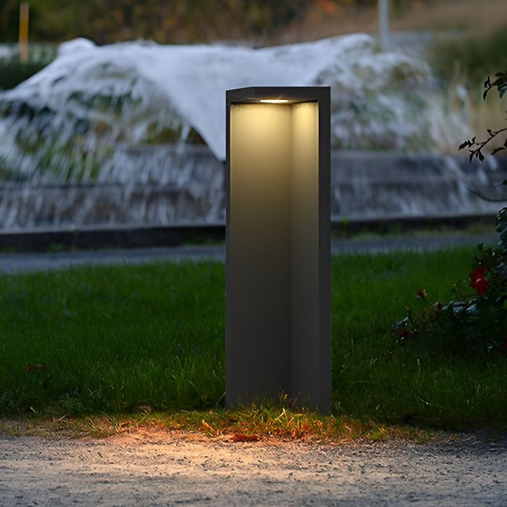 Waterproof LED Gray Contemporary Exterior Path Lights Solar Fence Post Lights, Outdoor Wall Light, Stainless Steel, 6"
