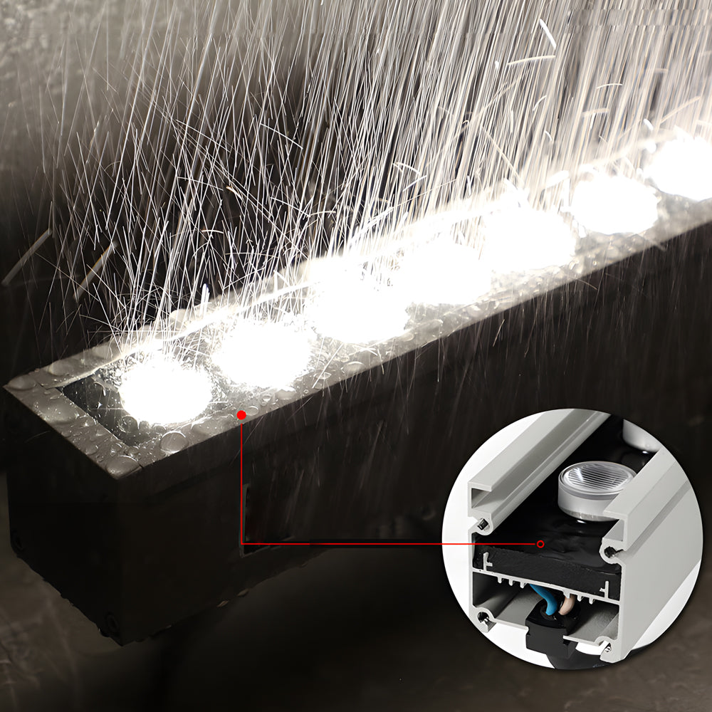 Glass 39.3-Inch Long 24V Linear LED Wall Washer, Hardwired Wall Sconce, detail 2
